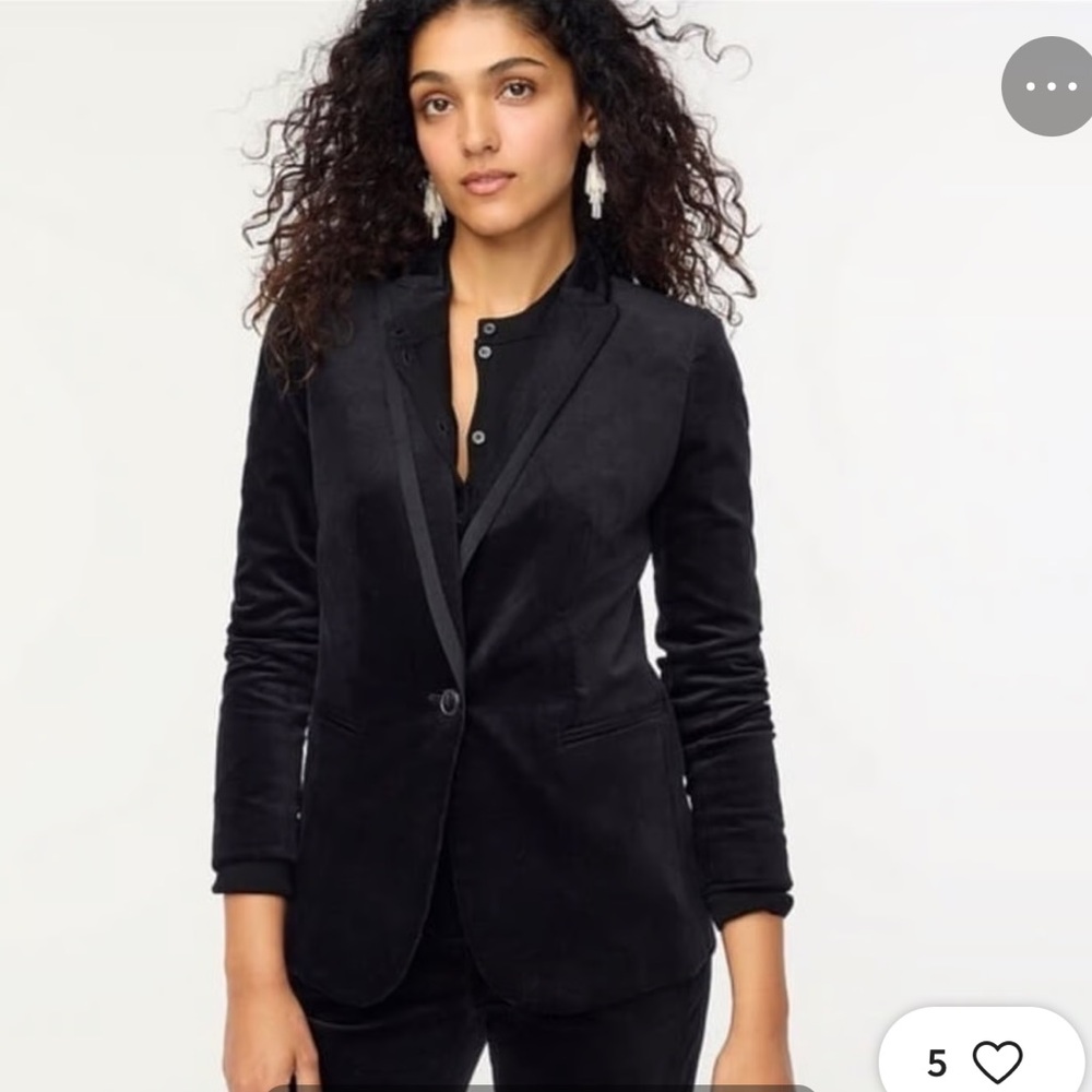 J. Crew Women's Elegant Black Velvet Blazer